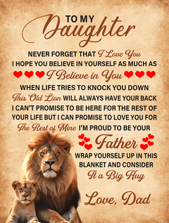 To My Daughter This Old Lion – Sherpa Fleece Blanket