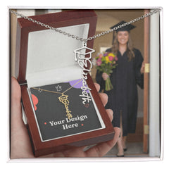 Graduation Cap Name Necklace