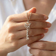Graduation Cap Name Necklace