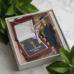 Graduation Cap Name Necklace